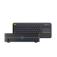 Azulle Byte 3 Mini PC with Logitech Keyboard (Windows 10 Pro, 4 GB RAM, 64 GB eMMC, Apollo Lake J3455 Processor), Black