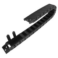 LMioEtool R38 18mm x 37mm(Inner H x Inner W) Black Plastic Cable Wire Carrier Drag Chain 1M Length for CNC, with End Connectors - Semi Enclosed Type (Inner Side openable)