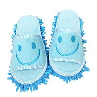 Frjjthchy Detachable Mop Slippers Shoes Washable Floor Cleaning Slippers Shoes Cover for Bedroom Living Room (Women 4.5-7, Blue)