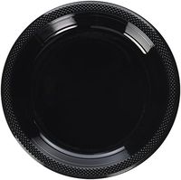 amscan 22.8cm Plastic Plates - Jet Black