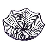 2 Pieces Candy Fruits Plate Spider Web Plastic Bowl Basket for Halloween Kitchen Party Decor Decoration Black