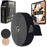 (135 Feet) Bulk Kinesiology Tape Waterproof Roll Sports Therapy Support for Knee, Muscle, Wrist, Shoulder, Back/Original Uncut Premium Therapeutic Elastic & Hypoallergenic Cotton - (Black)