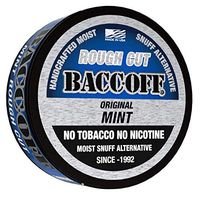 BaccOff, Original Mint Rough Cut, Premium Tobacco Free, Nicotine Free Snuff Alternative (10 Cans)