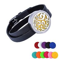 didit_val Round Clouds Aromatherapy Essential Oil Diffuser Locket Double Strap Bracelet