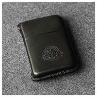HNSYDS Smoking Set/Cigarette Box Leather Handmade Cigarette Case Leather Box Creative Travel Out Portable Men's Gift Ladies Gift 10 Sticks Mute Cigar Box (Color : Black)