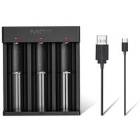 18650 Battery Charger XTAR MC3 Micro USB Li-ion Charger for 3 X Lithium-Ion Rechargeable Battery 3.6V 3.7V Li-Ion IMR INR ICR 18500 18700 20700 21700 22650 25500 26650 with USB Cable for Flashlight
