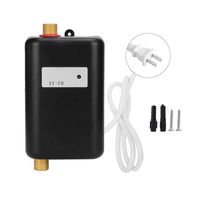 Nannday Mini Tankless Instant Hot Water Heater, Household Electric Dual-Use Kitchen Water Rapid Heating Machine for Kitchen Bathroom Washing with Indicator Light Black(US 110V)