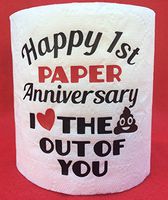 B-Gal Boutique Funny Happy 1st Paper Anniversary I Love the Krap Out Of You Toilet Paper Gag Gift First Novelty Poop Emoji