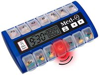 Med-Q Smart Pill Reminder with Single Beep Alarm and LED Alert Light (Blue)