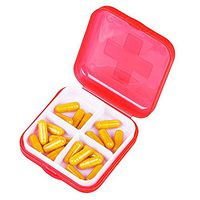 Arce Travel Portable Mini 4 Slots Candy Colors Plastic Storage Box Small Kit Medicine Drug Pill Case(red)
