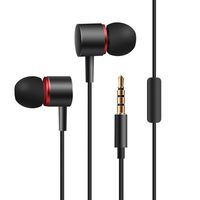 AutumnFall In Ear Headphones with Mic Wired Earbuds Earphones Functional Wired Headphones Music (Black)