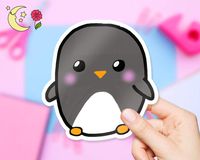 Cute Penguin Vinyl Sticker - Pack of 2 - for Laptops, Water Bottles and Windows