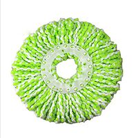Clean Twist Spin Microfibers 360 Rotating Head Easy Magic Spinning Floor Mop Head (Green White, One Size)