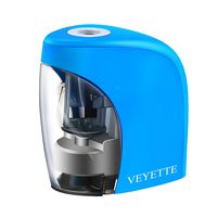 Pencil Sharpener, VEYETTE Portable Colored Pencils Electric Pencil Sharpener Perfect for Kids, Teachers and Artists, Plug & Battery Operated,USB Included Blue