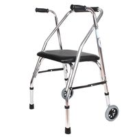 Folding Roller Walker with Seat Walking Frame Lightweight Aluminum Frame Lower Limb Trainer Standard Walker