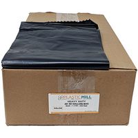 PlasticMill 20-30 Gallon Garbage Bags: Black, 1.2 MIL, 30x36, 250 Bags.