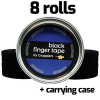 Kuzushi Labs Black Finger Tape (8 Pack) with Case for BJJ, Grappling, Judo, Climbing 0.3" x 45 Feet by Kuzushi Labs