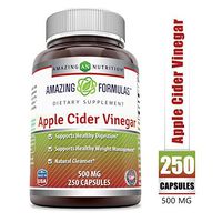 Amazing Formulas Apple Cider Vinegar - 500 Mg, Capsules (Non-GMO,Gluten Free) Supports Healthy Weight Management - Supports Digestive Functions - Natural Cleanser. (250 Count)