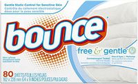Bounce Free & Gentle Fabric Softener Dryer Sheets 80 ea (Pack of 12)