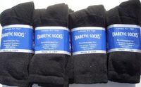 Diabetic CREW Socks MEN XL, sock size 13-15, 1 dozen Pairs Black by Creswell