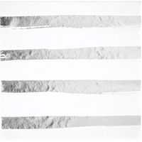 White and Silver Foil Striped Napkins, 48 ct