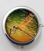 BlackKey Dragonfly 3-Compartment Decorative Pocket Gift Box Case Organizer for Pill, Color 1 -2303