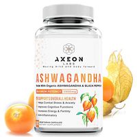 AXEON LABS Ashwagandha Supplement | Pure Ashwagandha Capsules 1950 mg with Black Pepper Extract - 90 Count | Stress, Anxiety, Fatigue Relief | Thyroid & Adrenal Support | Mood Enhancer.