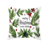 LLJEkieee Green Christmas Pillow Case 17.72" x 17.72 Glitter Polyester Sofa Throw Cushion Cover Home Decor for Square Pillow, Washable, Easy to Change The Pillow core (D)