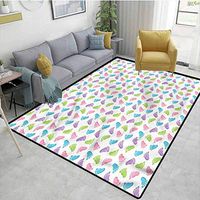 Baby Moon & Stars Kids Rooms Nursery Decor Mats, Children Foot Pattern Pattern Printing Door Mat, Easy Maintenance Area Rug Living Room Bedroom Carpet (2'x 6')
