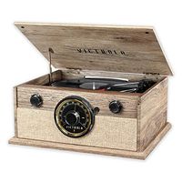Victrola Wood Bluetooth Mid Centry Record Player with 3-Speed Turntable and Radio (Renewed)
