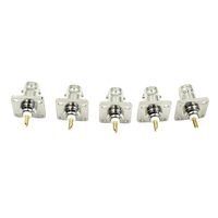 Hxchen BNC Female 4 Holes Flange Panel Mount Solder Post Plug Connector RF Coax Coaxial Adapter - (5 Pcs)