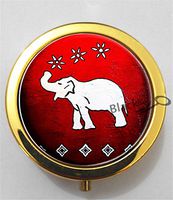 BlackKey White Elephant 3-Compartment Decorative Pocket Gift Box Case Organizer for Pill, Color 2 -2249