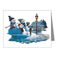 Note Card Christmas Snowman Mailing Santa