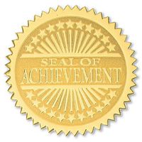 Seal of Achievement Embossed Gold Certificate Seals, 102 Pack