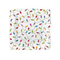 Caspari Christmas Lights Square Paper Salad & Dessert Plates in White, 8 Per Package