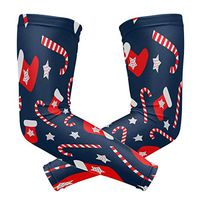 WXLIFE Christmas Sock Star Candy Cane Sun Uv Protection Sport Arm Sleeves for Men Women Kids Running Basketball Cycling Arm Warmer Sleeves 1 Pair