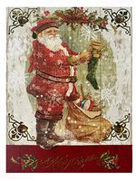 Punch Studio Santa Embellished Mini Notepad ~ Christmas Toys 64583