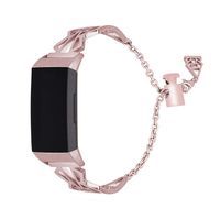 NXDA Compatible For Fitbit Charge 3,Cuff Bracelet Strap Unique Fancy Style with Pendant and Tassel Bangle Wristband for Feminine Girls (Rose Gold)