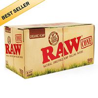 RAW Organic Pre-Rolled Cones 1 1/4" (2 Packs - 900 Cones per Pack) - MJ-11423