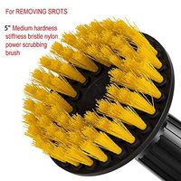 Drill Brush,Eagles 5 inches Orange Cleaning Scrub Brush Carpet Drill Attachment Medium Heavy Duty Scrubbing Powered Cleaning Change Shaft, PP Bristle 1/4" Connector Shaft, Orange Color B Type…