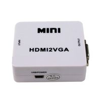 VGA to HDMI, Mini HDMI2VGA HD Video Converter，1080P Audio Video Signal Output HDMI2VGA Converter for PS3 XBOX360 Blu-ray DVD Set-top Boxes PC Laptop to HDTV Projector (White)