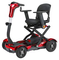EV Rider S26 AutoFolding 4-Wheel Mobility Scooter w/Revolutionary Laser Guidance Light Beams - for Rough and Uneven Terrain - Portable - Airline-Friendly - Choose from 2 Colors (Red)
