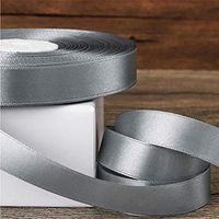 Best-PJD 1/2 Inch Single Faced Satin Ribbon 50 Yard Roll for Party Wedding Decoration Children's Hair Bows Gift Wrapping Clothing Accessories Decoration (Silver)