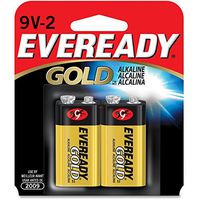 9 Volt Battery, Eveready Gold, Alkaline Battery, 2/Pack EVEA522BP2 by Energizer