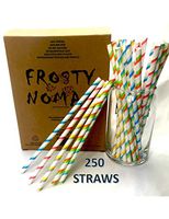 25% Larger Diameter Opening Than Standard Paper Straws. FROSTY NOMAD 250.31" (8mm) Diameter x 7.75"L, Pinstripe, Multi-Colored, Birthday Parties, Juice, Smoothies, Milkshakes, Soda, Decorations