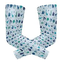 Men's UV Protection Arm Sleeve Blue Dinosaur with Star Compression Arm Sleeve, Skin Protection Cooler Cycling Sleeves for Outdoor Activities to Cover Arms