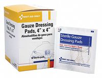 Gauze Pad, Sterile, White, 4 in.W, PK50