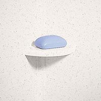Swan ES20000.058 Solid Surface Corner 2-pieces Shower Soap Dish, 4.75-in L X 4.75-in H X 1-in H, Tahiti Matrix