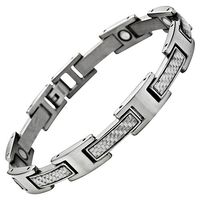 Willis Judd Titanium Magnetic Therapy Bracelet with Carbon Fibre Size Adjusting Tool and Gift Box Included