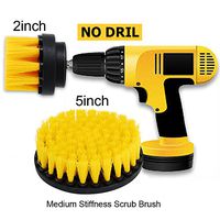 HIFROM Drill Brush - 2" 5" Power Drill Attachment Medium Stiffness Bristles Scrubbing Scrubber Cleaning Kit for Kitchen Cabinets Counters Linoleum Bathroom Shower Tile Porcelain